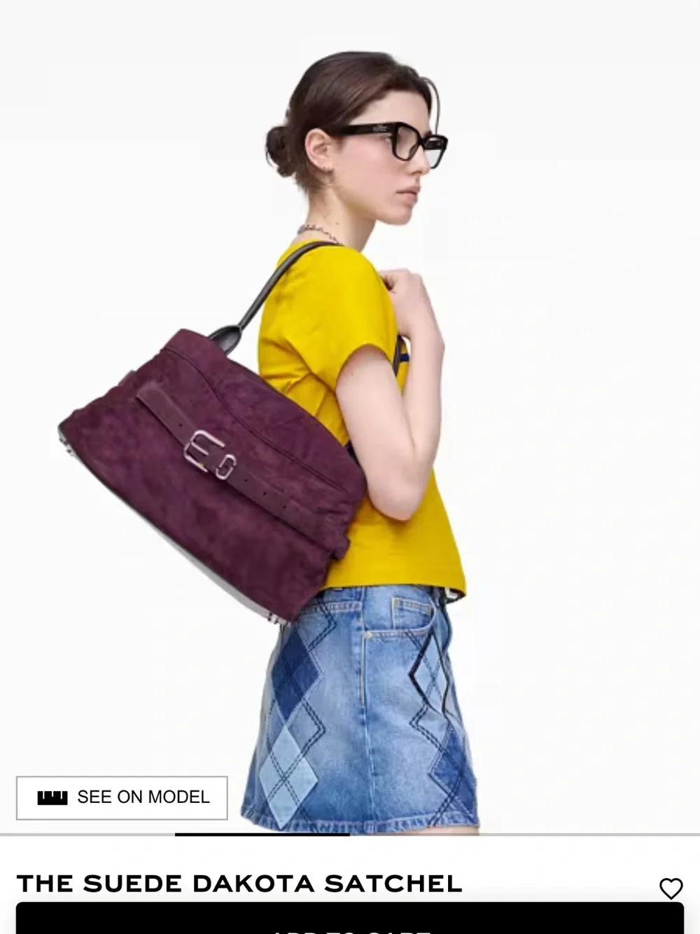 NWT Marc Jacobs the suede Dakota satchel - dark plum